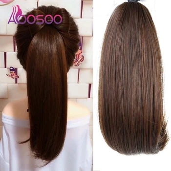 

AOOSOO Artificial Straight Short Hair Claw Clip Ponytail Hair Extension High Temperature Ponytail Wig Synthetic Fiber Ponytail
