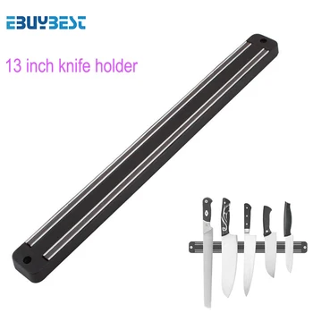 

High Quality 13 inch Magnetic Knife Holder Wall Mount Black ABS metal Knife For Plastic Block Magnetic Knife Holder Convenience