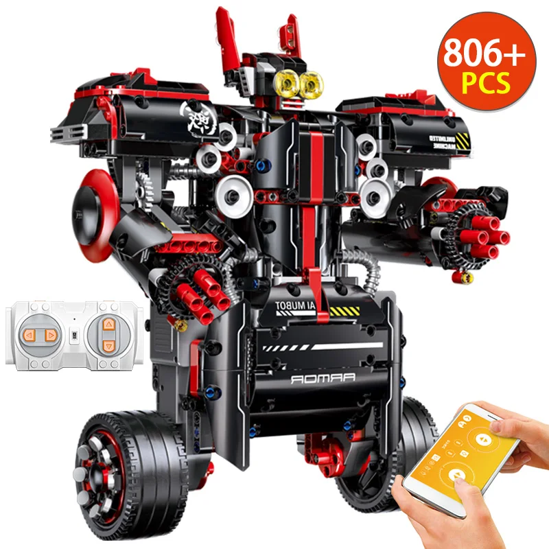 

806PCS RC Robot Building Blocks Bricks App Phone Control + Voice Control Robot City Technic Model Toys for Kids Boys Gifts