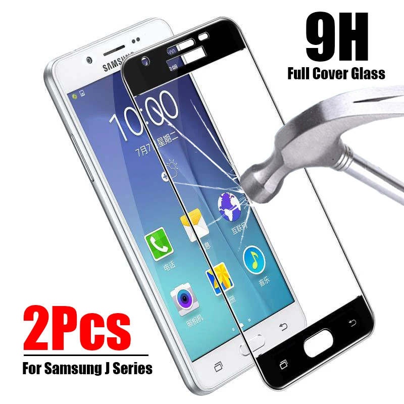 2 шт закаленное стекло для Samsung Galaxy J5 J 7 2017 на J7 Prime J3 2018 чехол экрана полное