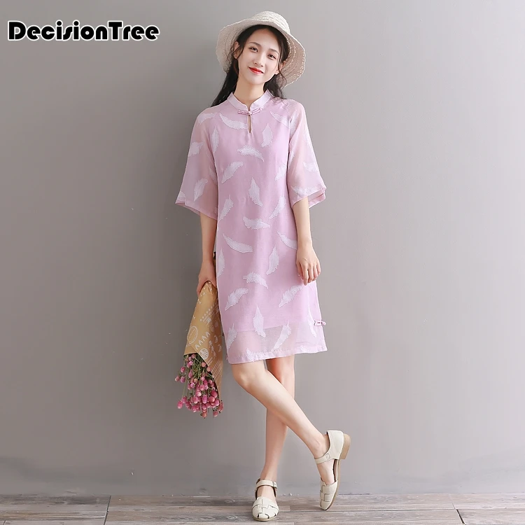 Традиционное китайское платье cheongsam vestido женский шифоновый Чонсам qipao цветочный воротник Мандарин qipao цветочный принт