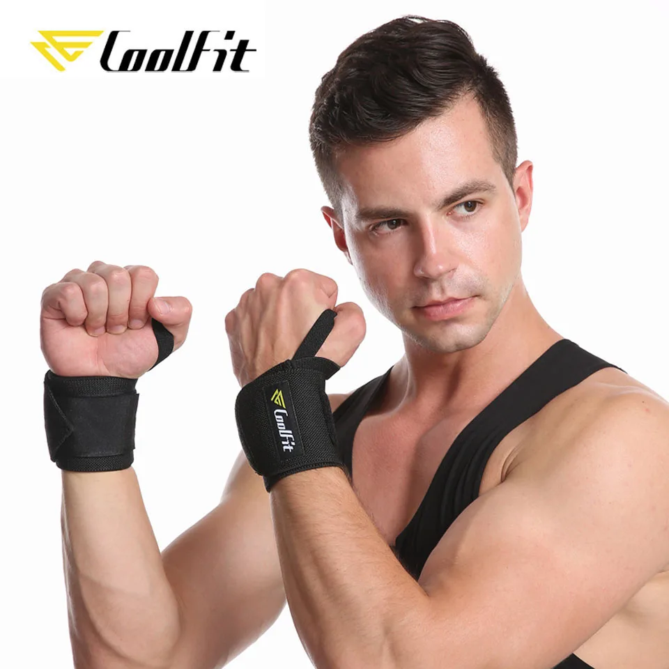 CoolFit трифтинг для тяжелой атлетики с петлей большого пальца эластичные ремни