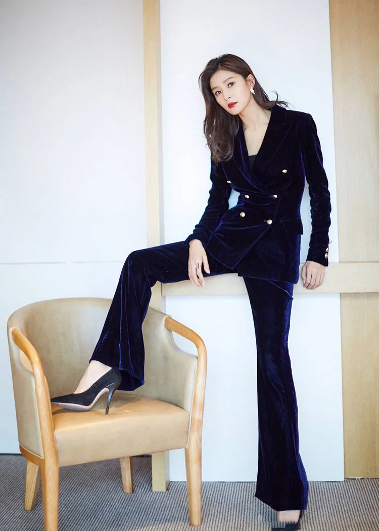 Royal Blue Velvet Jacket+Pants Formal 