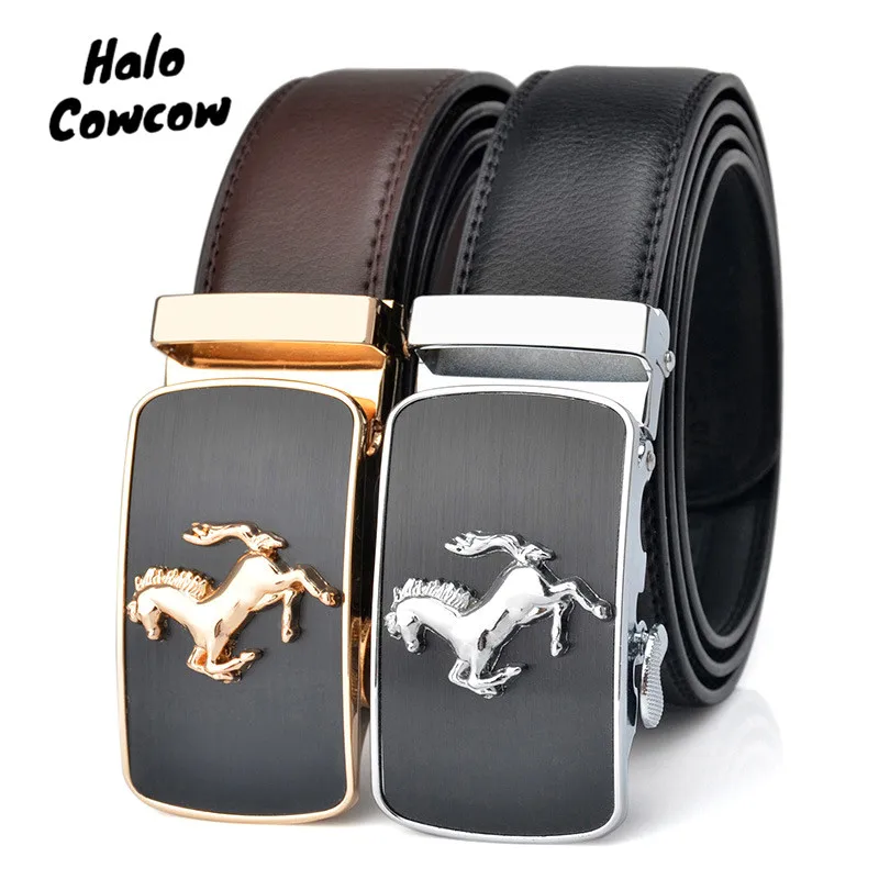 

Luxury Horse Designer Business Belts for Men Belt Real Genuine Leather Straps Automatic Buckle 3.5cm Man Belt High Quality