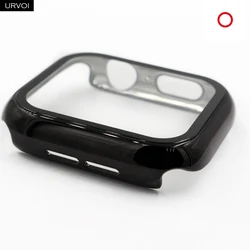 URVOI Matte Plastic Bumper with Tempered Glass for Smartwatch Protection (Shiny Black)