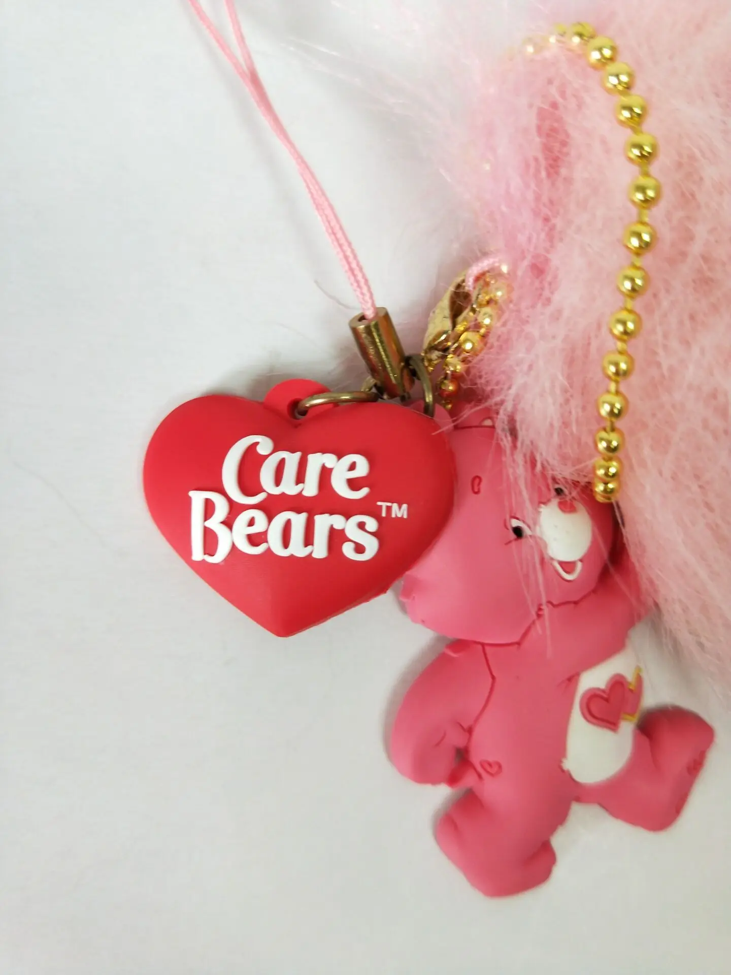 

Popular Long Velvet Fox Tail Bracelet Charm Care Bear Backpack Pendant Toy RAINBOW BEAR