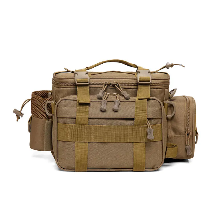 Многофункциональная сумка для рыболовных снастей, камуфляжная, для занятий спортом на открытом воздухе, рыболовные приманки, поясная сумка, водонепроницаемый рюкзак на плечо, дорожный рюкзак - Цвет: Brown