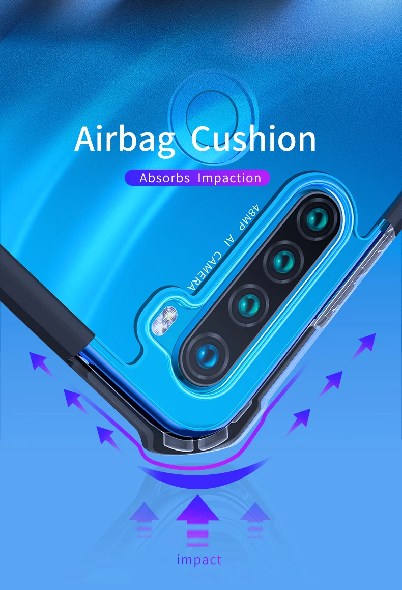 Xundd чехол для Redmi Note 8T Shookproof Airbag Чехол прозрачный Xiaomi Note 8T чехол для Xiaomi Redmi Note 8 с бампером