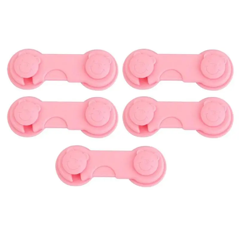 Розовый 5pcs Multi-function Baby Cabinet Safety Locks Children Security Protector - Цвет: Розовый