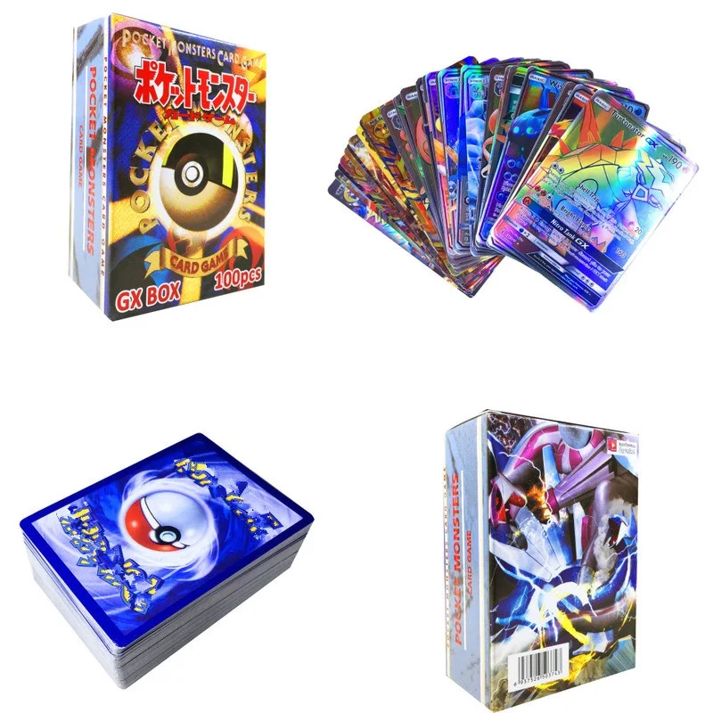 100 шт. оригинальные карты Pokemon Gx Game Боевая карта без повторов Пикачу карточная