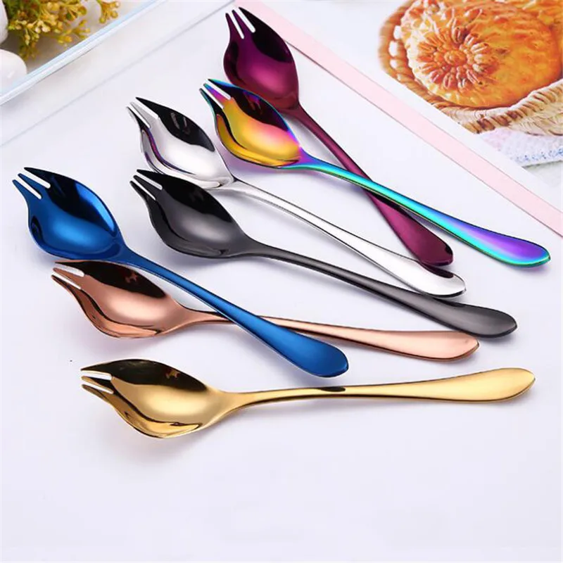 Creative Stainless Steel Salad Fork Spoon Pasta Forks Tableware Set