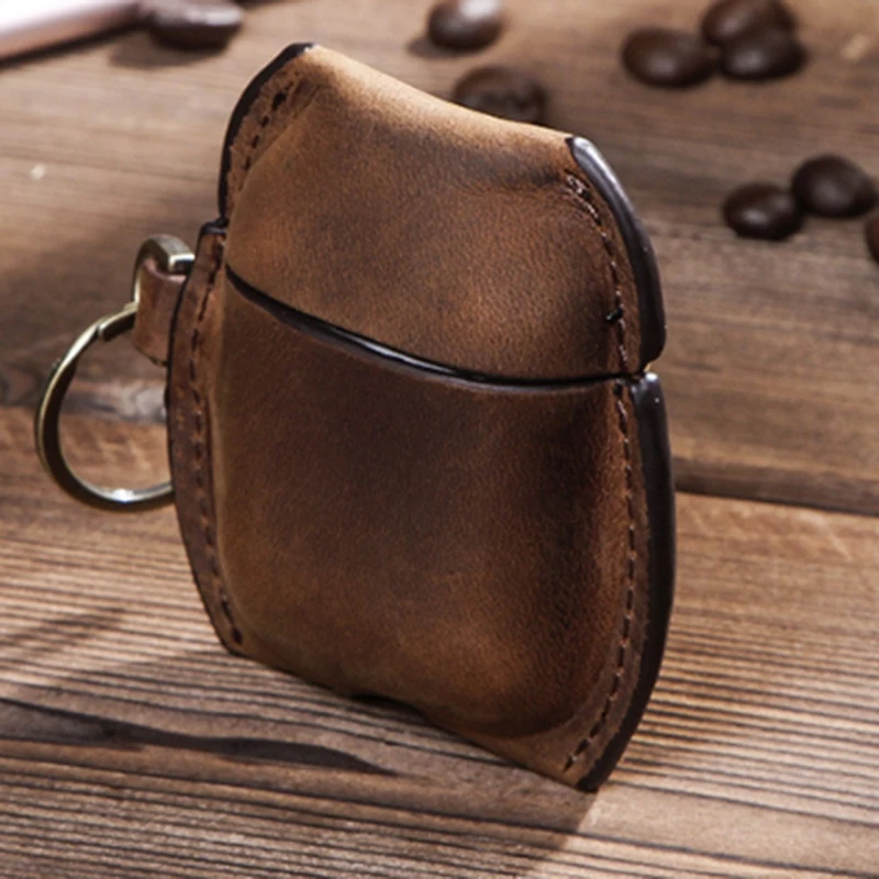 Brown Cowhide Leather Protective Case for Multifunctional Leather Headphone Cover for 2
