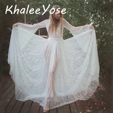 Женское кружевное платье макси KHALEE YOSE белое винтажное