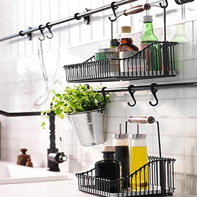 

Iron Storage Basket Under Shelf Wire Rack Cabinet Basket Kitchen Organizer Cupboard Home Supplies Finishing Organizer Bin