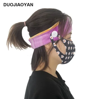 

2020 Woman hair headband with Button for Masks Sport Head Band Exercise Fitness Headbands Parent-Child Lovers Girls Head Scarf