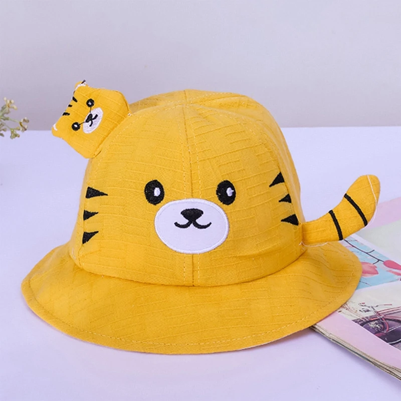 

Streetwear Fisherman Hat Unisex Kids Fashion Bucket Hat Cute Tiger Embroidery Basin Hat Sun Protection for Outdoor