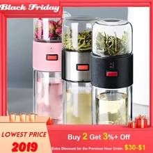 Стеклянная бутылка для воды с двойными стенками, разделительная чайная чашка для чая, чашка для чая, чашка для воды