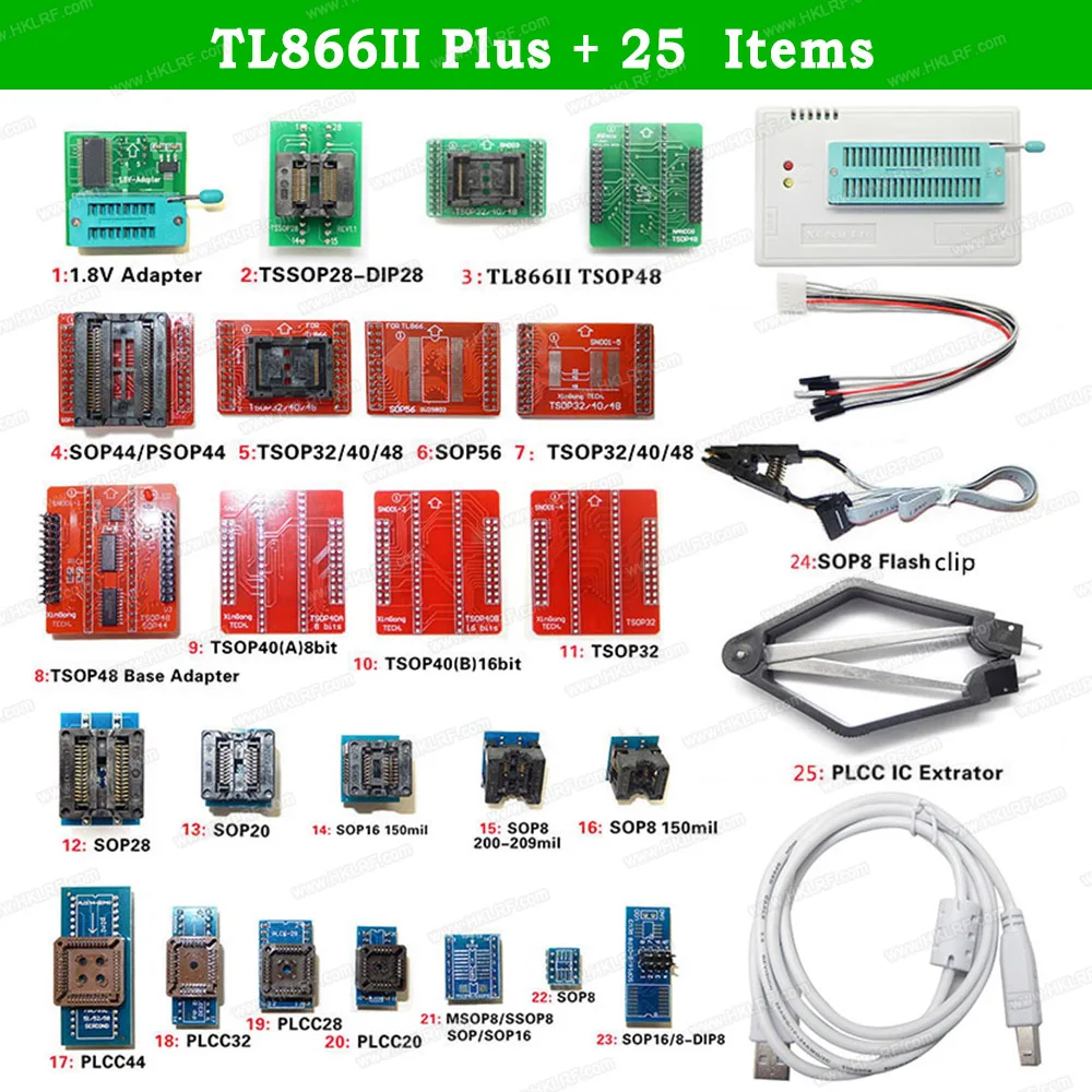 USB программатор TL866II Plus с поддержкой 15000 + IC SPI Flash NAND EEPROM MCU PIC AVR замена TL866A TL866CS
