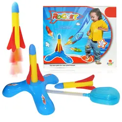 Для детей на открытом воздухе игрушки стопам пузырь Ракеты комплект весело Спорт игрушки играть Rocket Jump Jet Launcher чулок наполнитель игрушка