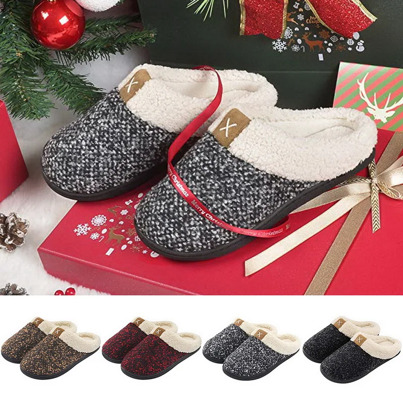 Vertvie/мужские и женские тапочки; Удобная нескользящая обувь с эффектом памяти; зимняя Уличная обувь; рождественские подарки