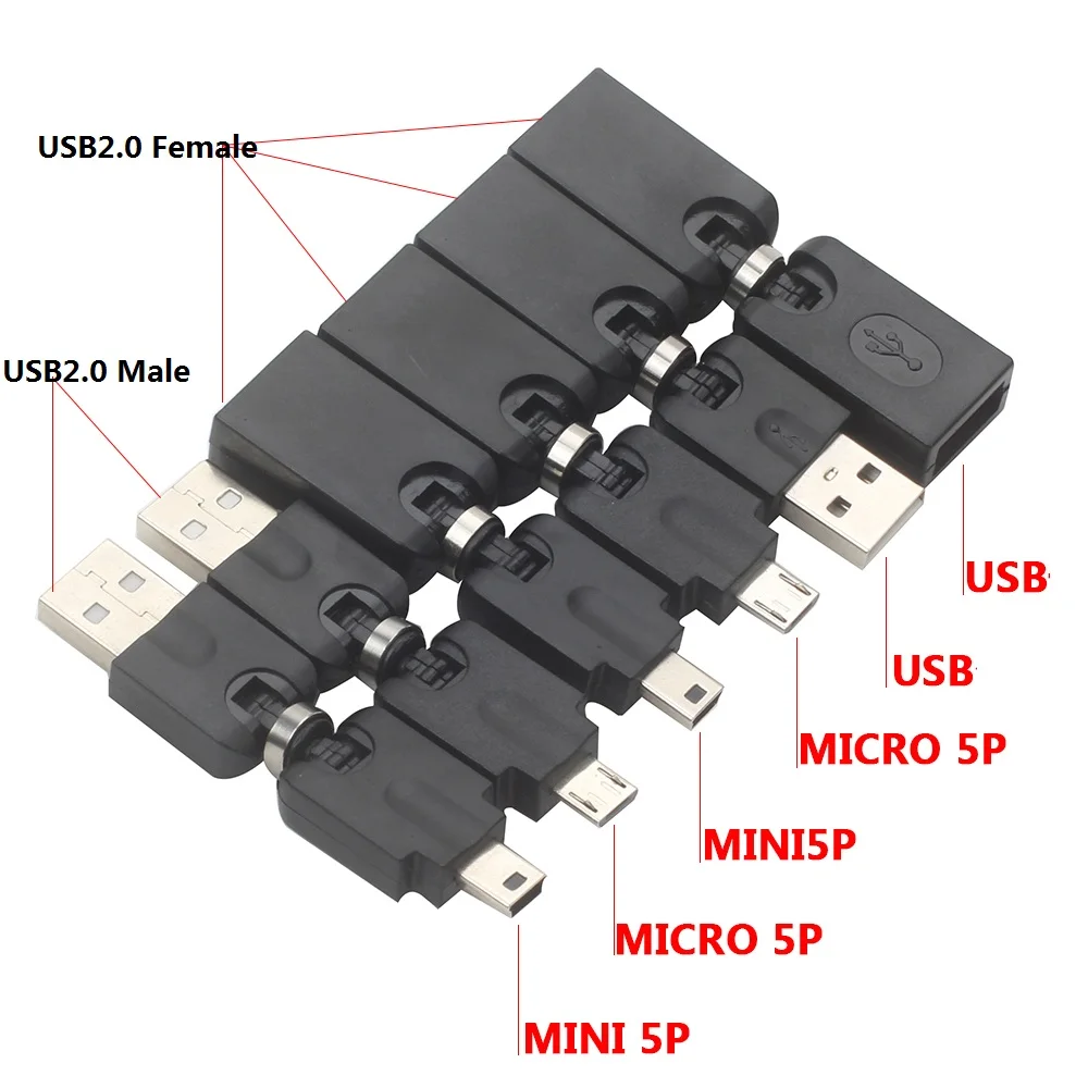 USB мужчин и женщин адаптер Вращающийся USB мужчина к гнездовому разъёму провод-удлинитель локоть 2,0 компьютер удлинитель