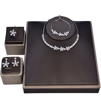 

Jewelry Sets HADIYANA Necklace Earrings Ring Bracelet Cute Elegant Bridal Jewelry Sets for Women Zircon CN1003 Accesorios Mujer