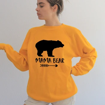 

Mama Bear Graphic Sweatshirt Women Funny Cute Pullover Hoodies Crewneck Long Sleeve Jumpers Tops Tumblr Clothing Drop Shipping