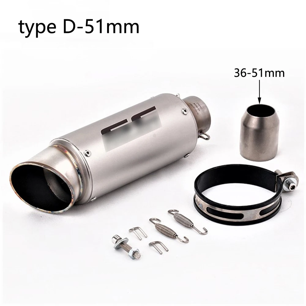 type D 51mm Универсальный мотоцикл GP гоночный проект выхлопной трубы Escape модифицированный глушитель для GSR k6 k7 R6 S1000RR CBR1000RR MT07 MT09 MT10 - Цвет: type D 51mm