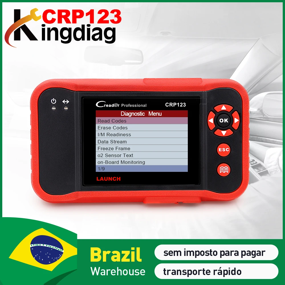 Launch CRP123 OBD2 код ридер Обновление онлайн launch X431 Creader CRP 123 ABS, SRS, трансмиссия, код двигателя сканер creader vii