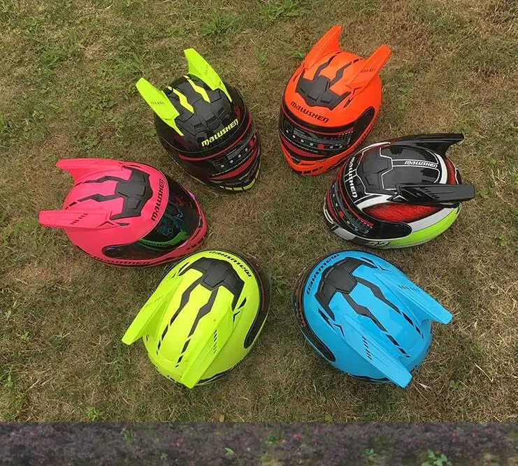 Malushun Motorcycle Helmet Women Flip Up Motocross Helmet Moto Helmet Capacetes De Motociclista Novelty Casque Moto Abs Material