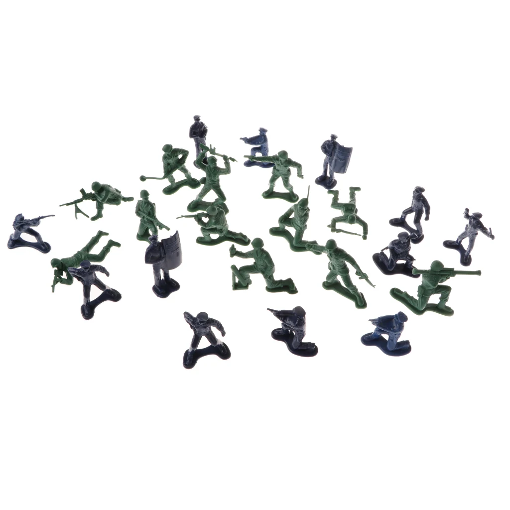 24pcs Plastic Army Playset 5cm Soldier & Police Army Men Action Figures Collectibles Gift