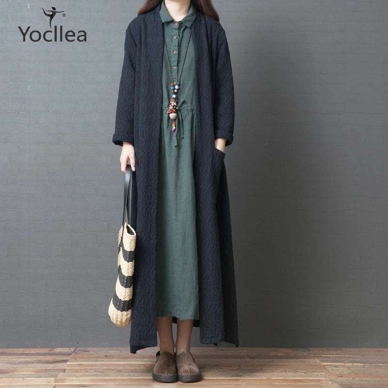 

Korean style Blouse Long Coat for women 2019 Spring Autumn Loose Plus size Cotton Linen Long sleeve Shirt blusas Women Tops