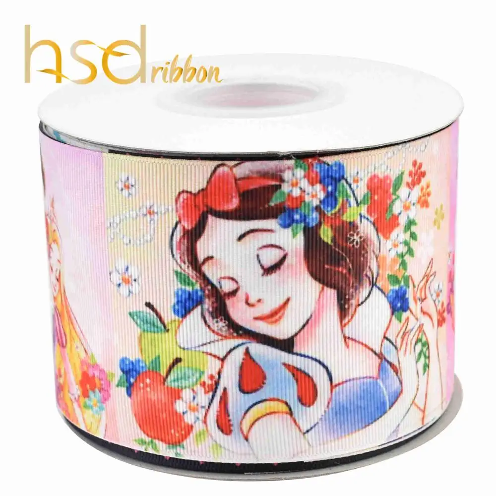 HSDRibbon 16 мм 22 мм 38 мм 75 мм Печатные hsd-дизайн HT Grosgrain ленты 50 ярдов/рулон - Цвет: 02953