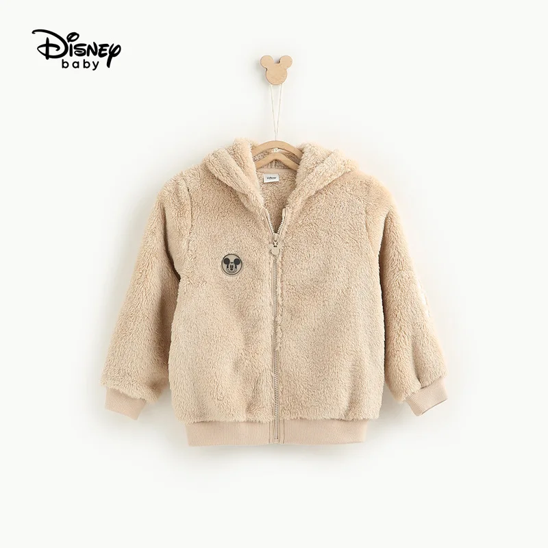 Disney/детский теплый плюшевый топ с длинными рукавами, Детская куртка для мальчиков пальто для маленьких девочек теплое плюшевое Пальто утепленное Детское пальто
