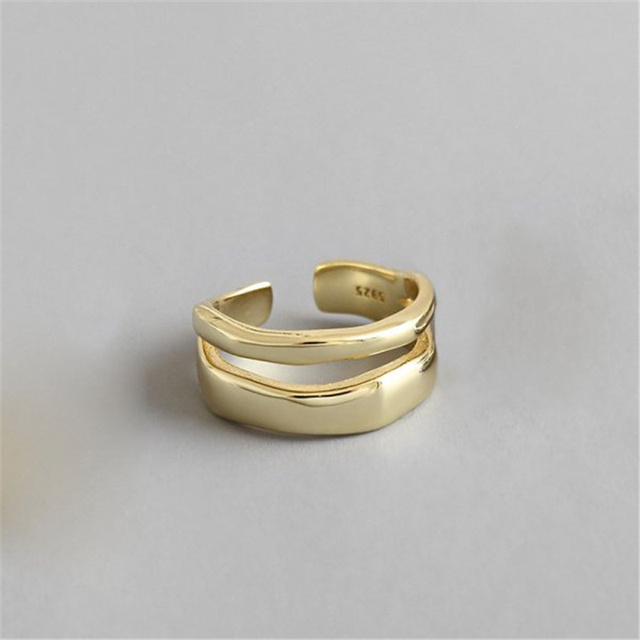 Silver Color Metal Punk Geometric Open Rings Design Finger Rings for Women Men Minimalist Fashion Party Jewelry Gifts