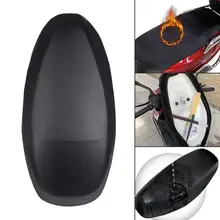 Motorcycle Seat Cover Leather Warm Velvet Cushion Cover Electric Car Rear Seat Cover Waterproof Rain Dust UV Protector Cover tanie tanio Seabuy CN (pochodzenie) Ochrona Motorcycle Electric Car Cushion Cover leather + warm velvet Black Approx 160g Approx 75-84mm