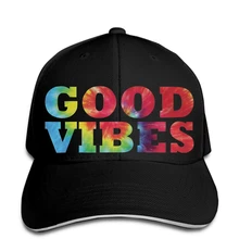 Тай-дай Good Vibes черный юниоров мягкая бейсбольная кепка с прямым козырьком остроконечные