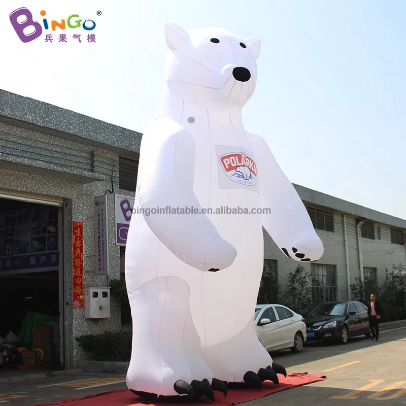 Giant 6mh inflatable white polar bear with oxford fabric / inflatable polar bear sewing logo cartoon bear model toy