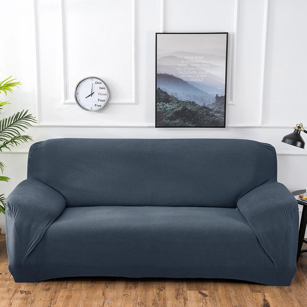 1 шт. вязаный утолщенный чехол для дивана универсальный чехол для дивана сплошной цвет эластичный чехол нескользящий полный Чехол для дивана