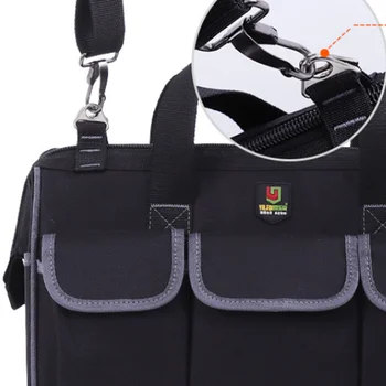 

Multifunctional Repairing Tool Storage Bag Wireman Bag Hardware Tool Bag Black (15 Inches)