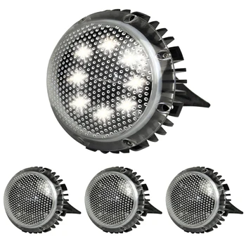 

4pcs Solar Ground Lights Easy Install Landscaping Courtyard Driveway 8 LED Outdoor Pathway ABS Home Garden Mini IP67 Waterproof