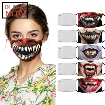 

Halloween Horror Mask Scary And Tidy Dustproofs And Breathable With Interlayer Mascarilla Reutilizable Mondkapjes mask for face