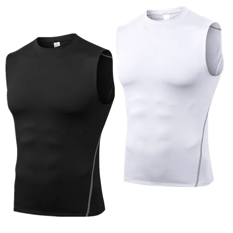 HIBETY - Playera Sin Mangas De Compresión Para Hombre, Paquete De 3 O 5 Unidades, Capa Base, Camisetas De Compresión De Secado Fresco, Muscular, Gimnasio, Paquete De 3 (negro/azul/rojo), M