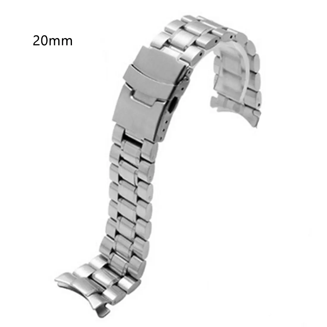 silver 20mm Мужской ремешок из нержавеющей стали, ремешок для часов 18 мм, 20 мм, 22 мм, 24 мм, ширина дуги, Цельный металлический ремешок, браслет, аксессуары для часов - Цвет ремешка: silver 20mm