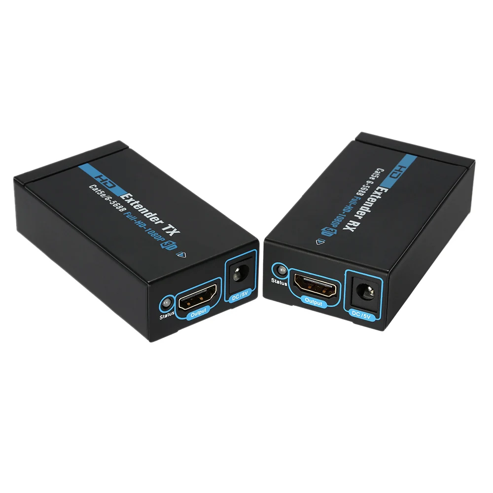 ANQ-E60 60 м HDMI удлинитель 1080p 3D приемник передатчика HDMI адаптер по Cat 5e/6 RJ45 Ethernet конвертер ЕС США штекер
