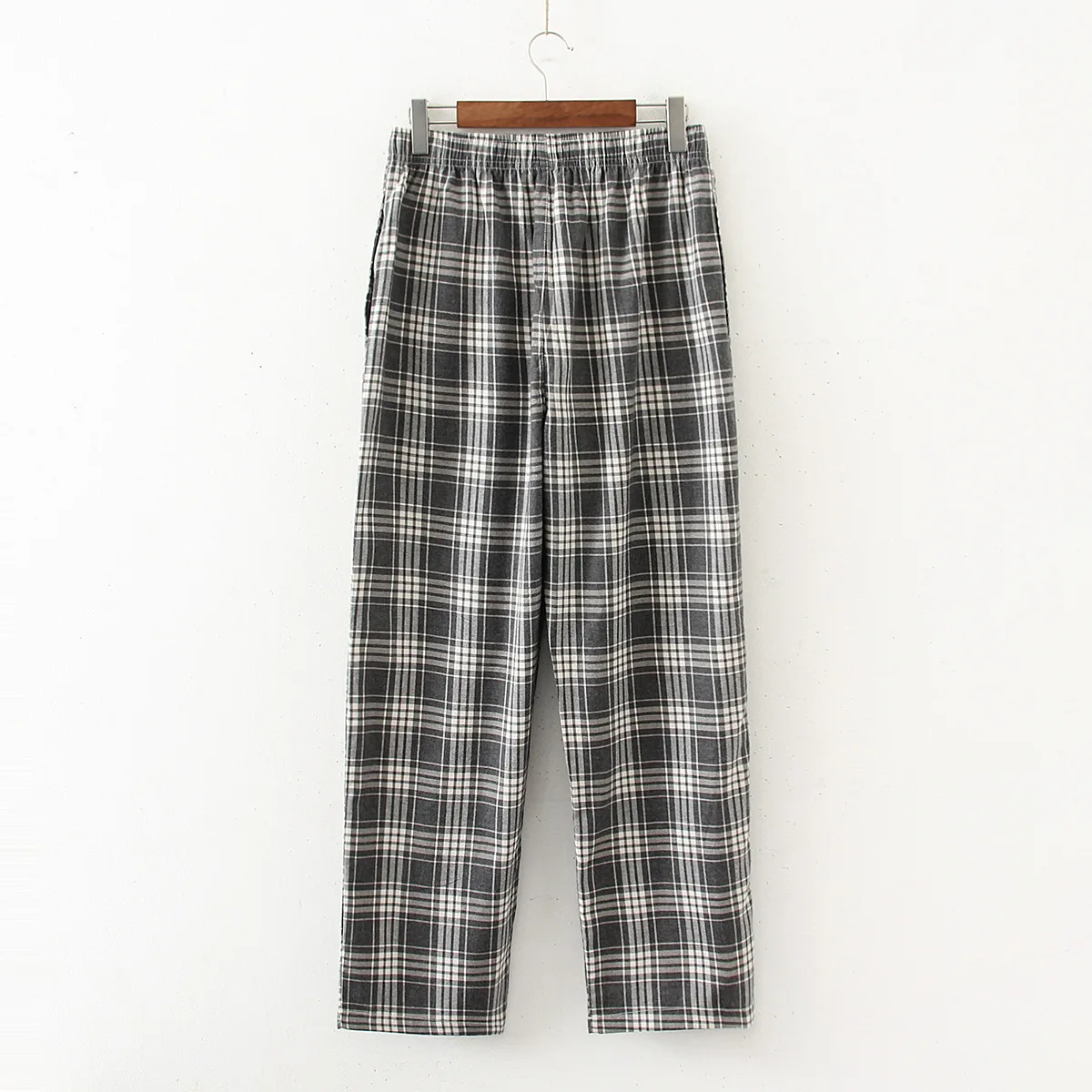 plaid pajama pants Spring Autumn Men 100% Cotton Pajama Pants Male Casual Plaid Home Trousers pantalon pijama hombre Lounge wear S-XXL 100KGS black silk pajamas