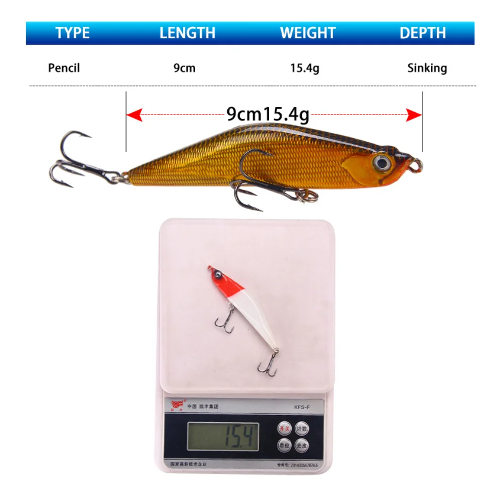 2PC 9cm 15g Bionic Luya Fishing Lure Hard Bait Vib Saury Articulated Tackle Set of Wobblers for Pike Goods Fish Hooks Accessorie