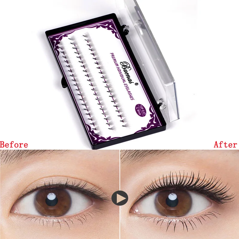 60 пряди ков в коробке натуральные накладные ресницы толщиной 0 07