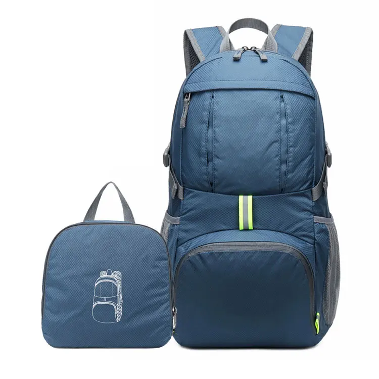 Легкий открытый рюкзак Floding Daypack City нейлоновая сумка Велоспорт Альпинизм бег кемпинг тактическая Треккинговая сумка 35L - Цвет: Navy