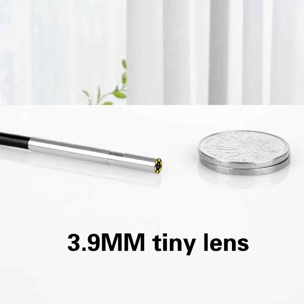 3.9mm Endoscope Camera Tiny Lens Android Endoscope 6 LED Micro USB Type C 3 in 1 Waterproof Inspection For Android PC Borescope surveillance camera system